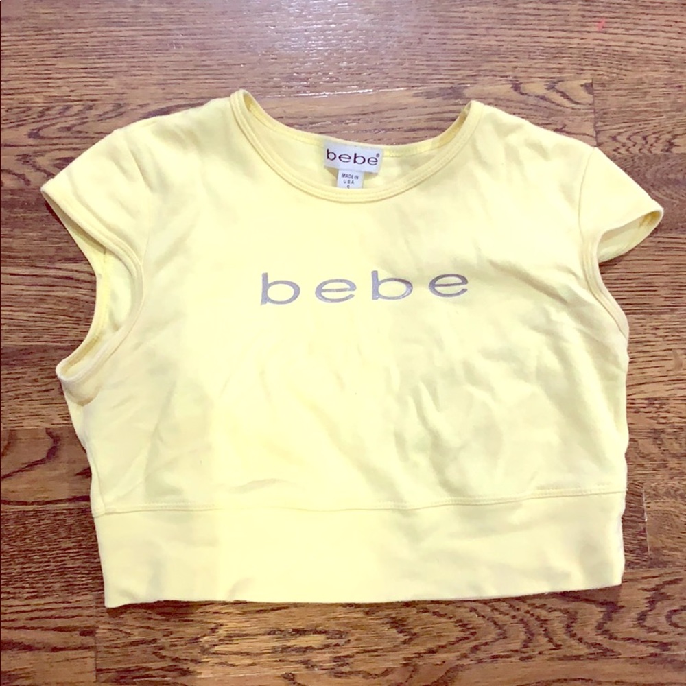 Yellow bebe cropped top
